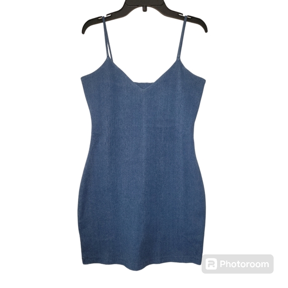 SUSANA MONACO V-neck Slip Mini Light Denim Dress, S, Blue, NWT - Picture 3 of 8